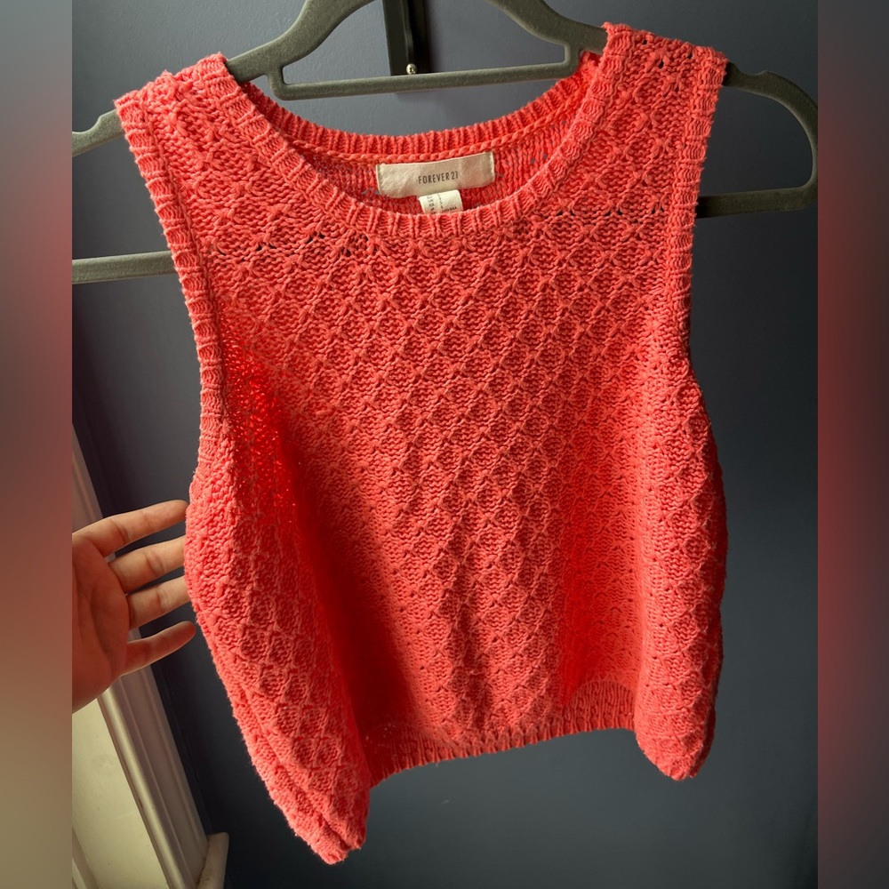 Sweater-Knit Crop Sweater Vest